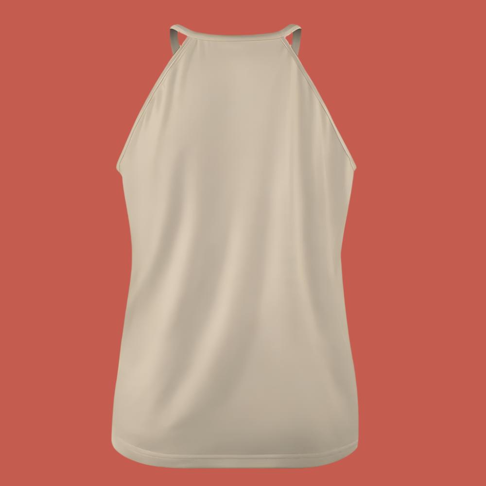 Beige Solid Color Sleeveless Crew Neck Top - Thread Harbor Originals Collection - Thread Harbor Clothing Company