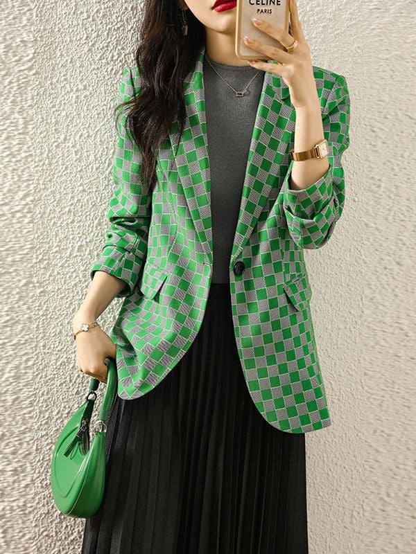 Fashionable High End Houndstooth Blazer