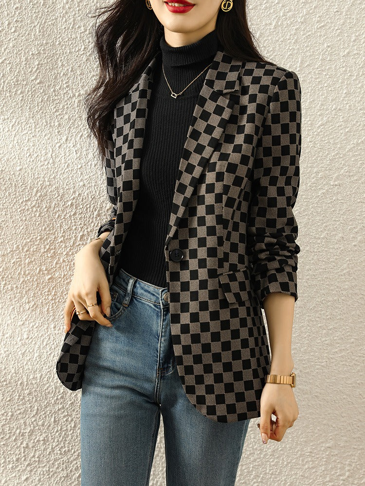 Fashionable High End Houndstooth Blazer