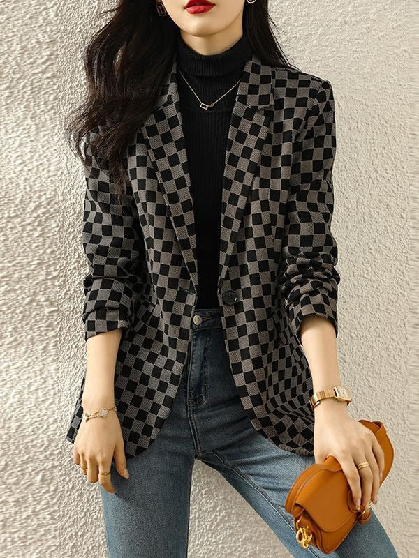 Fashionable High End Houndstooth Blazer