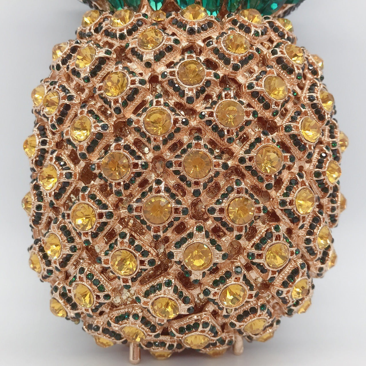 Women's Rhinestone Pineapple Clutch Purse Novelty Bag with Shoulder Strap