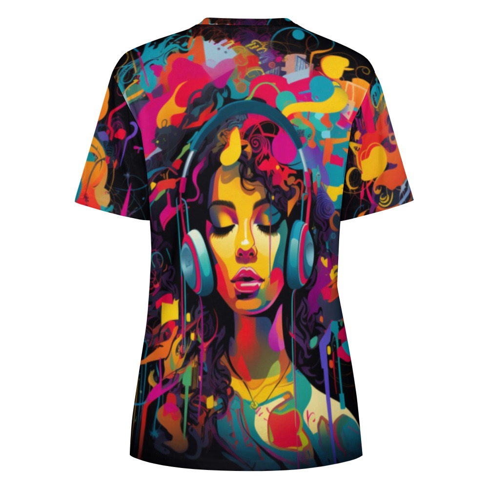 Introducing the Bright &amp; Colorful Original Graphic Print Crew-Neck T-Shirt! Bold graphics, vibrant colors, and a comfortable crew-neck design make this the perfect statement piece for any wardrobe. Spread positivity and confidence with every wear. Feel empowered and inspired with each colorful and creative design.