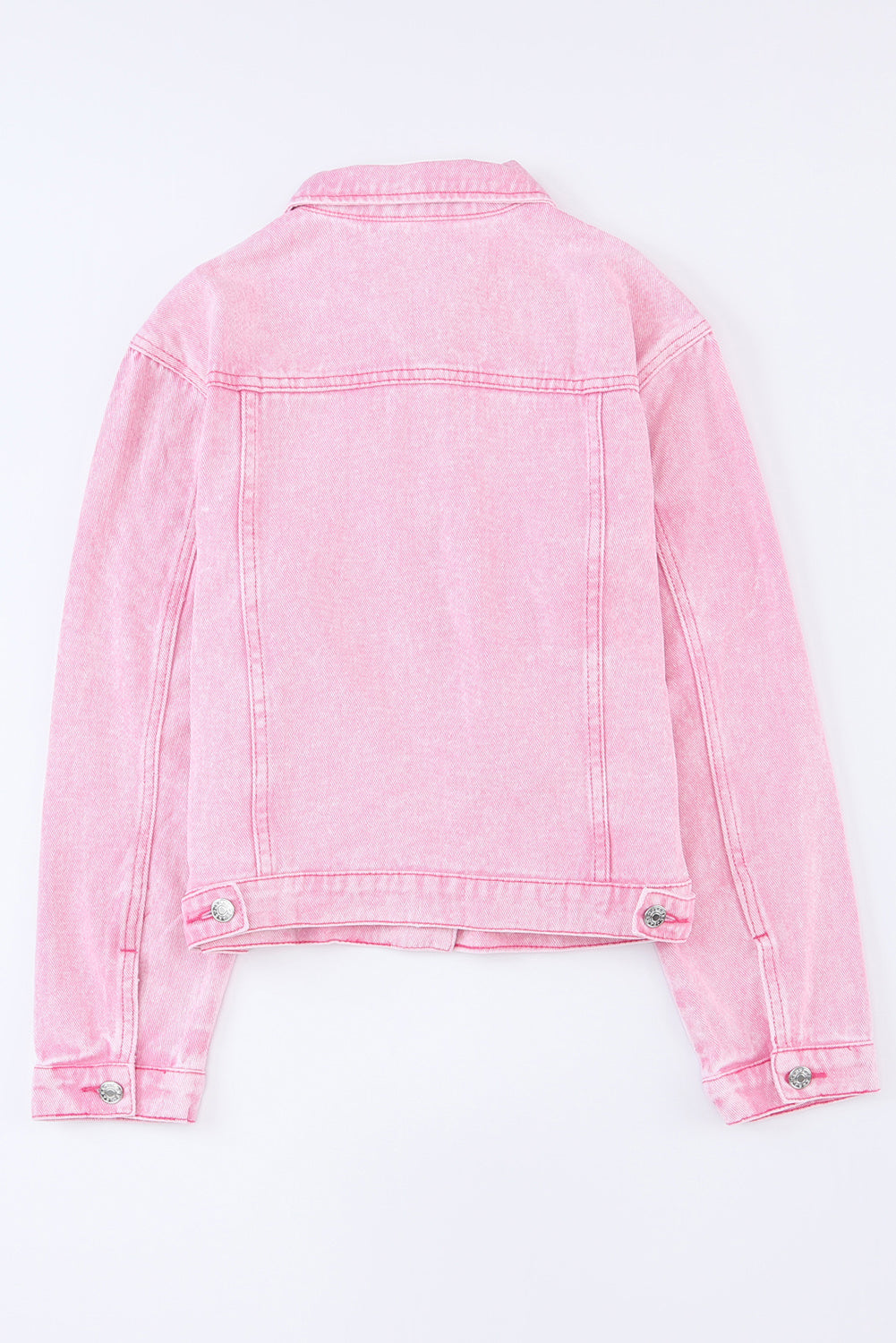 Update your wardrobe with our Fashionable Pink Acid Wash Button Flap Pocket Denim Jacket! Made with a stylish pink acid wash design, this jacket is perfect for any fashion-forward individual. With convenient button flap pockets, you'll always have easy access to your essentials. Elevate your style with this trendy denim jacket!