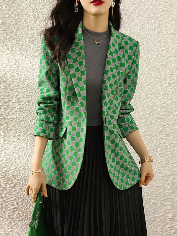 Fashionable High End Houndstooth Blazer