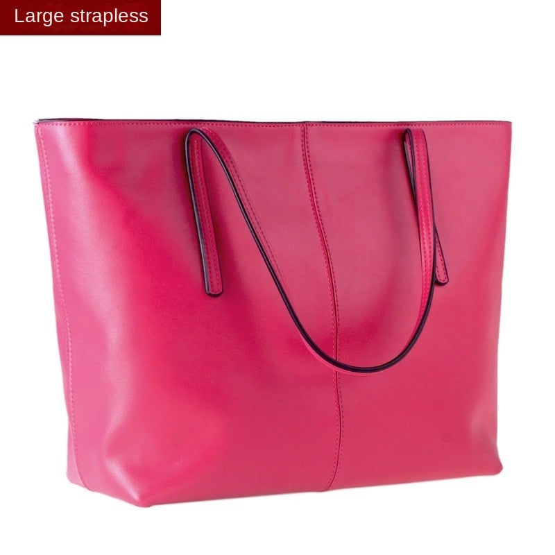 Leather High Capacity Tote Bag