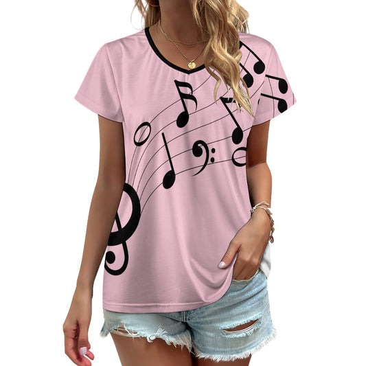 Experience style and comfort like never before with our Pink Designer Graphic T Shirt with Musical Notes in Black - Matching Slacks Set! The soft, breathable fabric and eye-catching musical note design will have you looking and feeling your best. Look effortlessly chic in this perfect ensemble for any occasion.