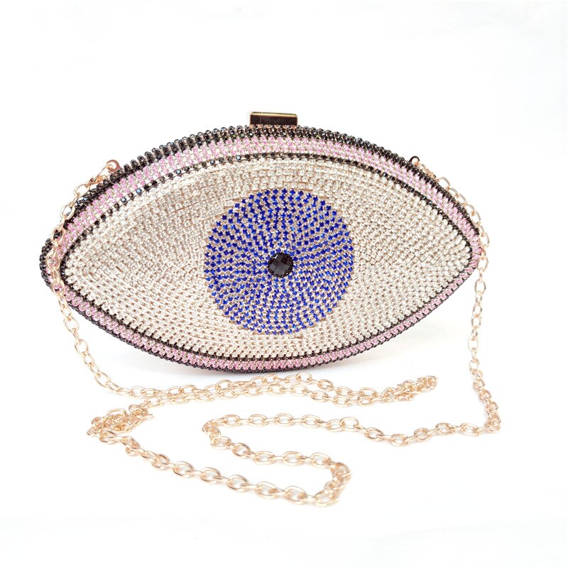 Up your fashion game with our Evil Eye Rhinestone Women's Clutch Purse! The eye-catching rhinestones and unique design make this clutch a must-have accessory. Comes with a shoulder strap for added convenience. Available in 5 vibrant colors. Protect yourself from bad fashion with this playful and stylish piece!