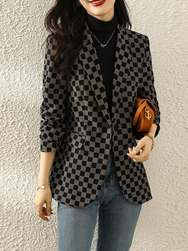 Fashionable High End Houndstooth Blazer