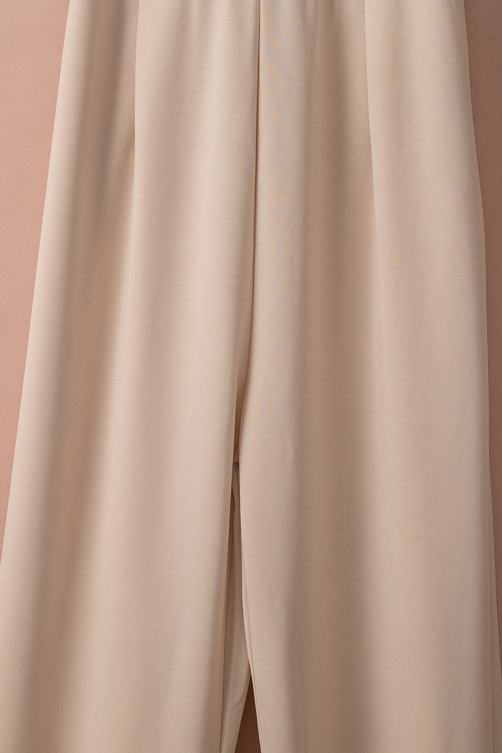 Apricot 3/4 Length Sleeve Tie Waist Wide Leg Jumpsuit