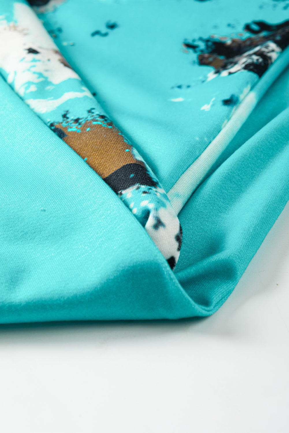 Stylish Casual Turquoise Contrast Leopard Tie-Dye Print  Sweatpants