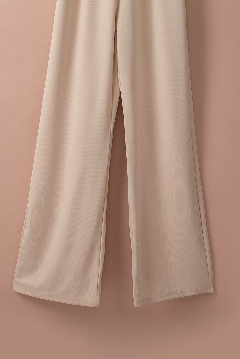 Apricot 3/4 Length Sleeve Tie Waist Wide Leg Jumpsuit