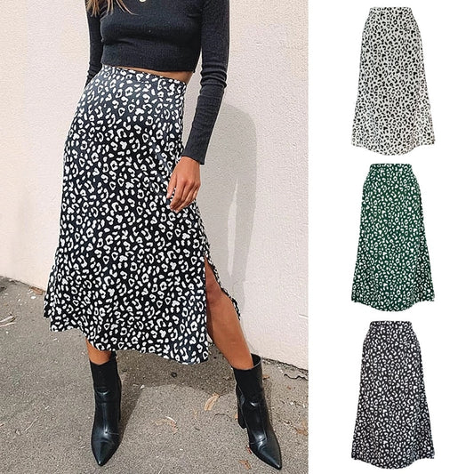 Indulge in the wild side with our Sexy Leopard Print Chiffon Split Long Skirt. The bold animal print and sultry side split make a statement, while the zipper closure adds a touch of convenience. Channel your inner diva and elevate any outfit with this must-have skirt.