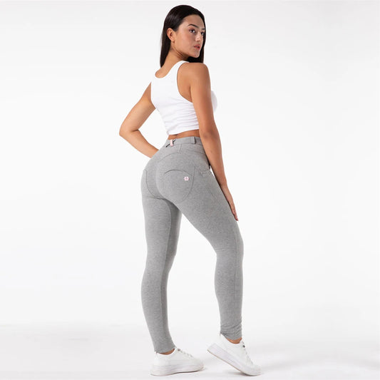 Expertly designed for women, these Grey Leggings are the perfect addition to your workout wardrobe. Made with 4-way stretch fabric, they provide exceptional comfort and flexibility for any intense workout. Featuring butt lift technology, they provide a flattering fit while the skinny leg design is perfect for both workout and casual wear.