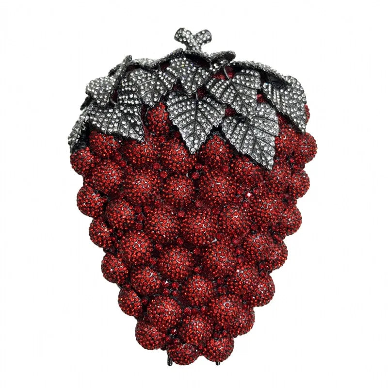 Rhinestone Grape Novelty Clutch