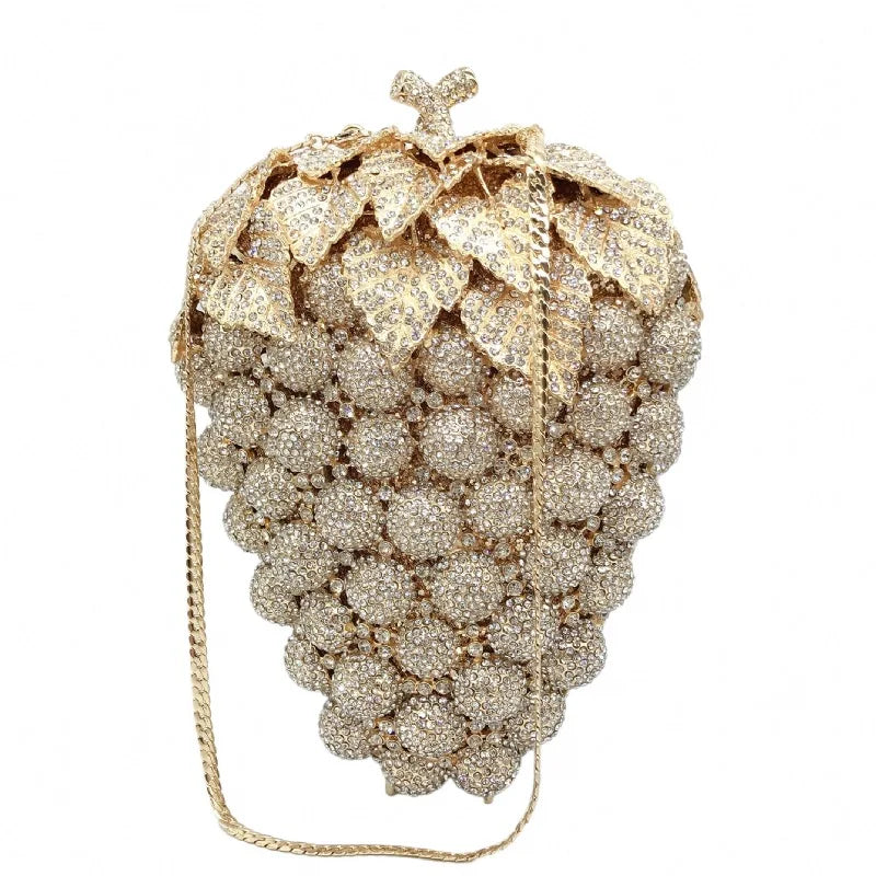 Rhinestone Grape Novelty Clutch