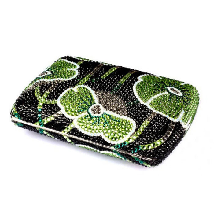 Rhinestone Lilly Pad Novelty Clutch Handbag