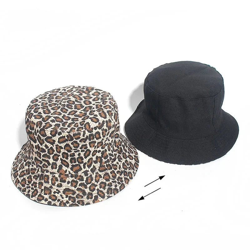 Reversible Black on one side.  Leopard on the other