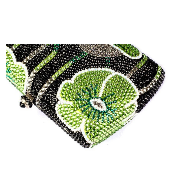 Rhinestone Lilly Pad Novelty Clutch Handbag