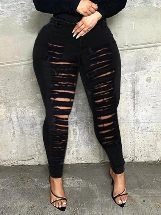 Looking to elevate your style? Our Fashionably Ripped High Waist Skinny Jeans are the perfect choice! Featuring a flattering high waist design and trendy ripped details, these jeans will hug your curves and make you stand out in any crowd. Upgrade your wardrobe today with these must-have jeans!