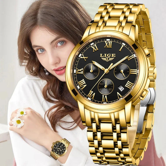 Stay on trend and on time with our Ladies Luxury Watch! This fashion-forward quartz watch is waterproof, perfect for any occasion. Choose from 7 stunning color variations to compliment any look. Don't miss out on this stylish and functional accessory!