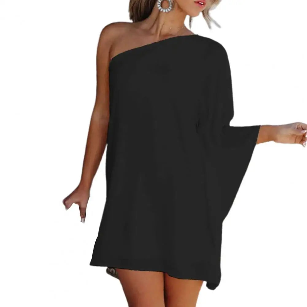 Unleash your inner fashionista with our Off Shoulder Batwing Sleeve Mini Dress! Made from a soft and anti-pilling fabric, this dress is perfect for any occasion. Available in bright pink, black, and white. Elevate your style and feel confident in our dress!