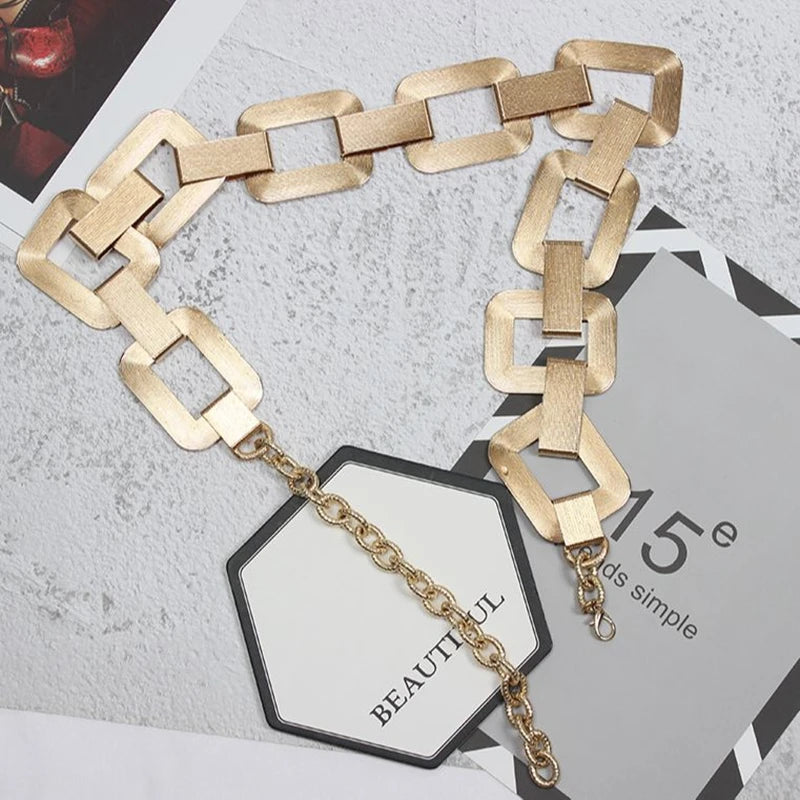 Woman's Gold Chain Belt Modern Fashion Designer Belt