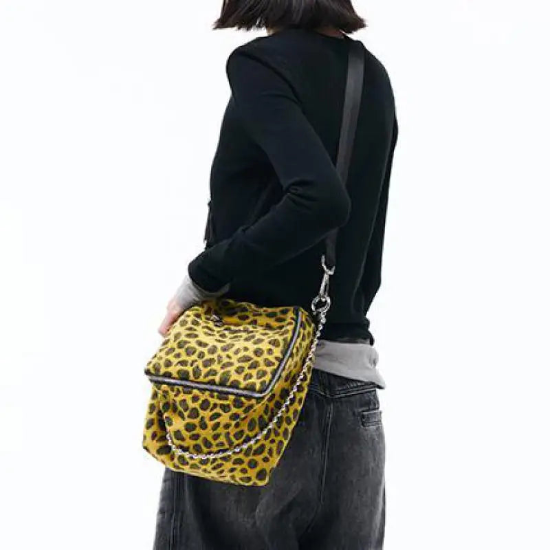 Fashionable Leopard Print Satchel