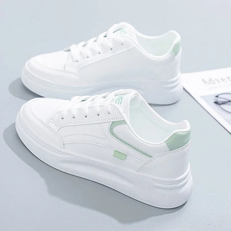 Discover the perfect combination of style and comfort with our Women's White Breathable Casual Tennis Shoes - Sneakers! These sneakers feature a thick sole and platform design, ensuring all-day support and a trendy look. The round toe adds a touch of femininity, making these shoes perfect for any casual outing. Upgrade your footwear game now!