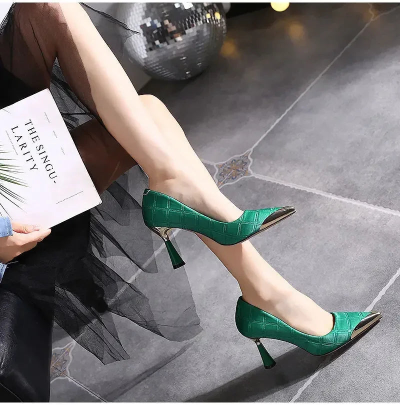 Classy Designer Solid Color Stiletto High Heel Pumps