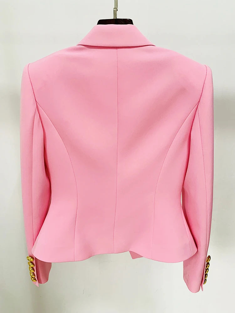 Elevate your style with our Designer Jacket! Featuring a slim, tailored fit and a single button closure, this blazer is the perfect addition to any outfit. Available in pink, black, and white, you can effortlessly make a statement in any color. Step out in confidence and sophistication today!