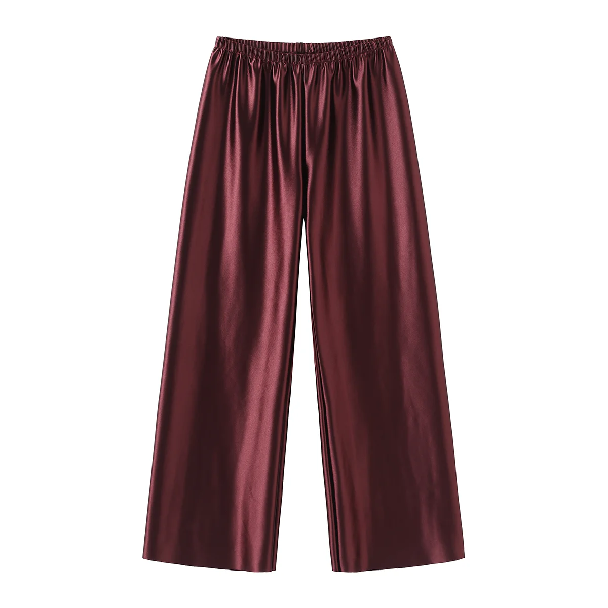 Introducing our Casual Long Wide Leg Elastic Waist Satin Trousers! Perfect for any casual occasion, these trousers offer comfort and style with its elastic waistband and wide leg design. Elevate your wardrobe with this must-have piece!