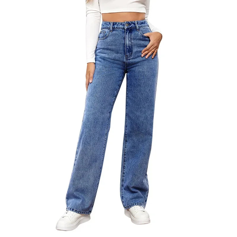 Loose Fit High Waist Classic Denim Jeans