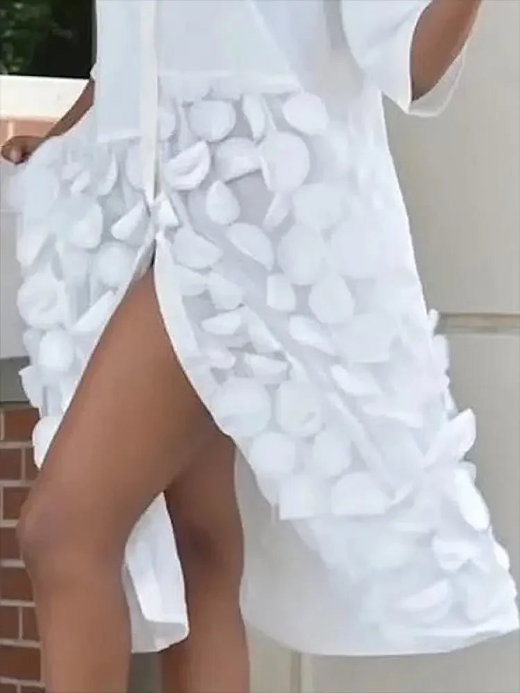 In white - Beautiful flowing body of the dress