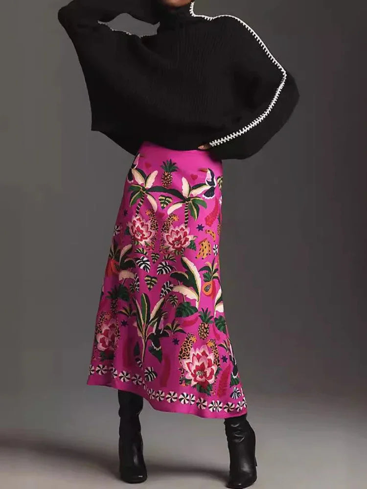 Introducing our Pink Tropical Floral Mid Length Skirt! Embrace the vibrant colors and lively patterns of this must-have piece. Lightweight and comfortable, it's perfect for any summer day. Stand out in style and feel confident with this unique skirt. Elevate your wardrobe and enjoy the benefits of a bold and versatile look!