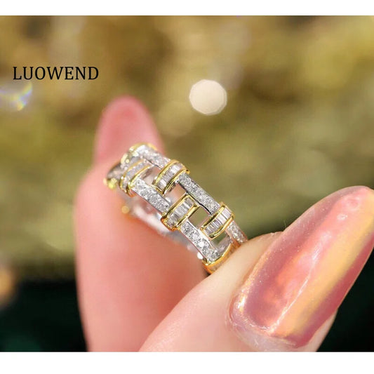 Indulge in the exquisite beauty of this 18K White and Yellow Gold Woven Diamond Ring. Crafted with 0.45carat diamonds, this elegant piece will add a touch of luxury to any outfit. The intricate woven design showcases the craftsmanship and quality of this fine jewelry. Elevate your style with this stunning ring.