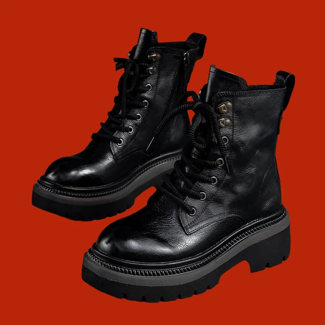 Black Lace up Combat boots