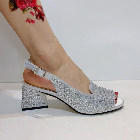 Elegant Platform High Heels with Rhinestones