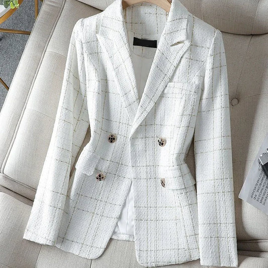 White. With gold plaid.   Very Crisp