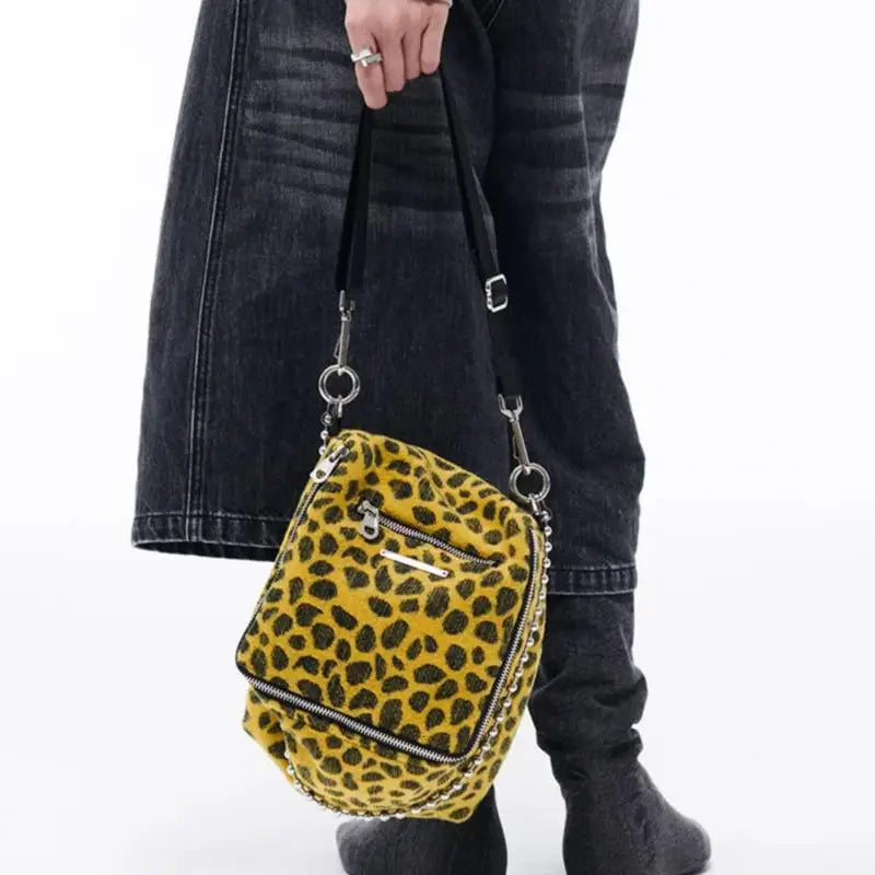 Fashionable Leopard Print Satchel