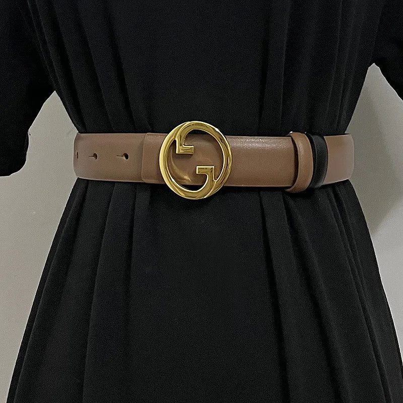 Women's Vintage Style Leather Belt in 7 Colors