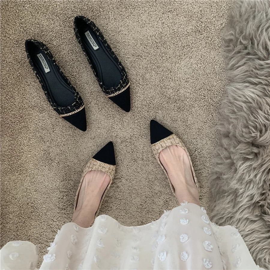 Luxury Flats - Pointed Toe Slip-On Loafers