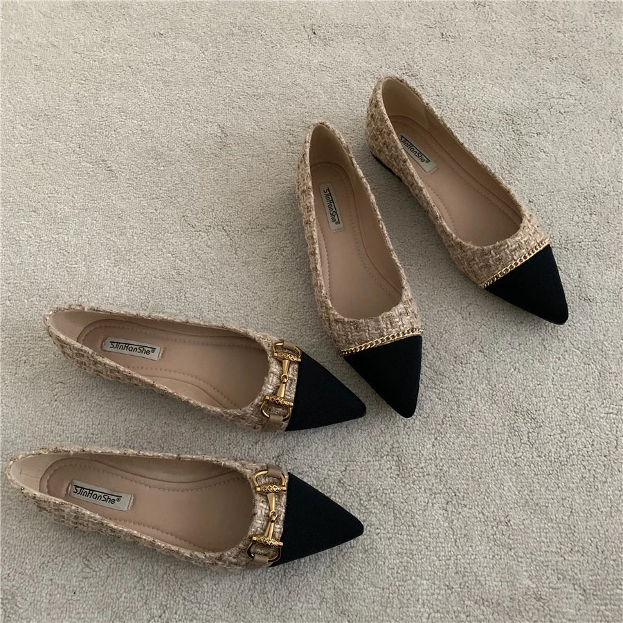 Luxury Flats - Pointed Toe Slip-On Loafers