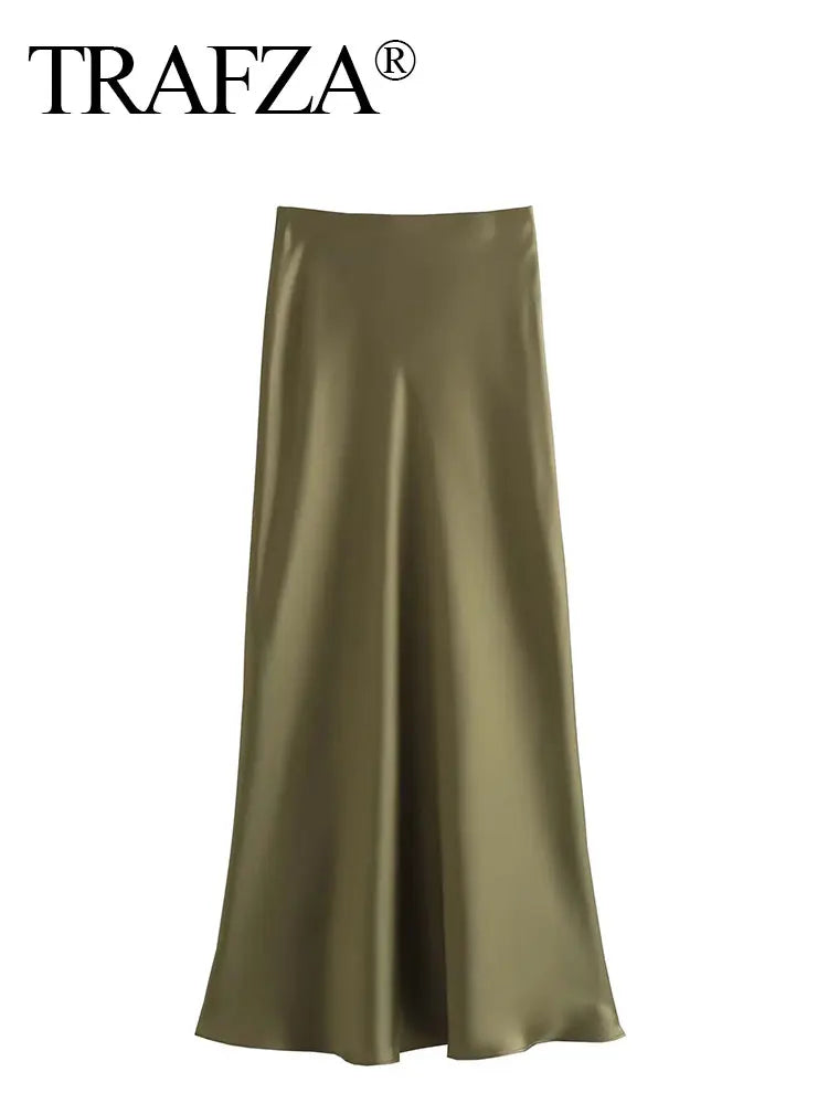 Get ready to elevate your style with our Women's Elastic Waist Mid Length Casual Satin Skirt! Made from high-quality satin, this skirt offers a comfortable and flattering fit with its elastic waistband. Perfect for any casual occasion, it's a must-have addition to your wardrobe.