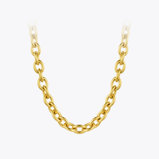 Chunky Gold Link Chain Necklace with  Stainless Steel