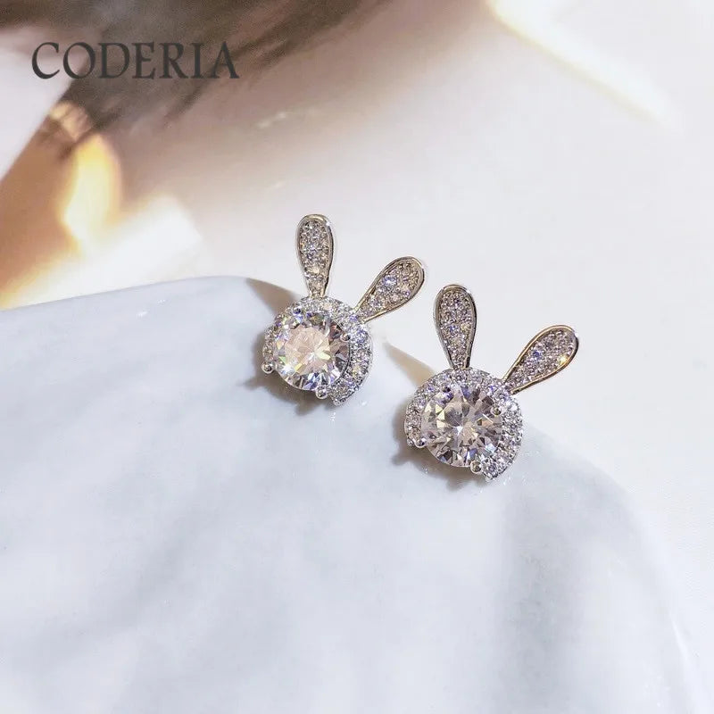 Hop onto the latest trend with these adorable Bunny Stud Earrings! Made with 0.5-1cm moissanite diamonds and sterling silver, these beautiful earrings will add a touch of whimsy to any outfit. Perfect for any bunny lover or those looking for a unique and playful accessory.