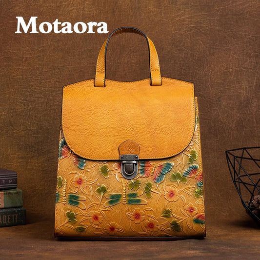 Elevate your style with our Butterfly Print Soft Genuine Leather Ladies' Backpack! Made from high-quality genuine leather, this backpack features a beautiful butterfly print that will add a touch of whimsy to any outfit. With its soft and supple texture, it's both stylish and comfortable to wear.