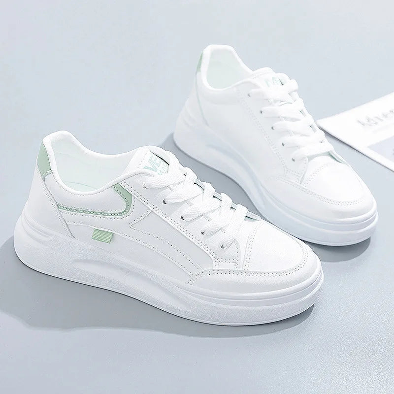 Discover the perfect combination of style and comfort with our Women's White Breathable Casual Tennis Shoes - Sneakers! These sneakers feature a thick sole and platform design, ensuring all-day support and a trendy look. The round toe adds a touch of femininity, making these shoes perfect for any casual outing. Upgrade your footwear game now!