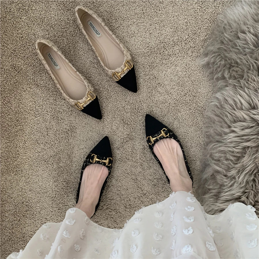 Luxury Flats - Pointed Toe Slip-On Loafers