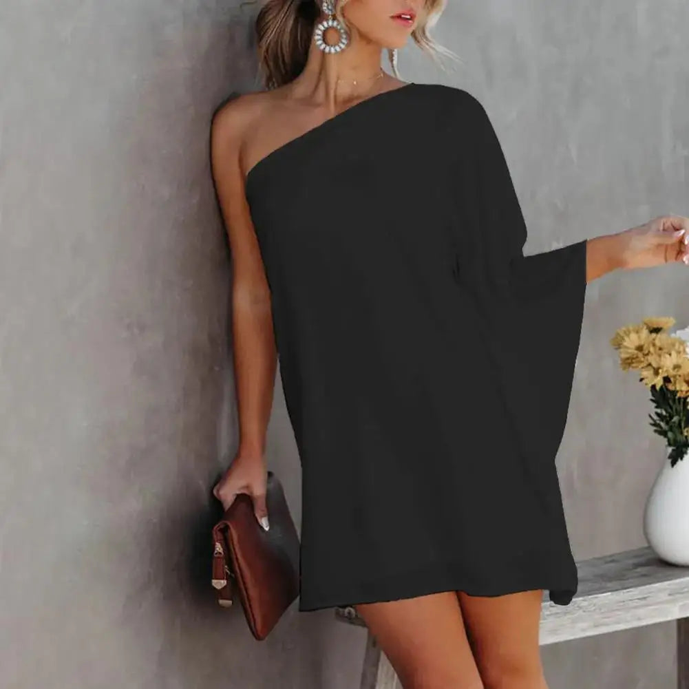 Unleash your inner fashionista with our Off Shoulder Batwing Sleeve Mini Dress! Made from a soft and anti-pilling fabric, this dress is perfect for any occasion. Available in bright pink, black, and white. Elevate your style and feel confident in our dress!