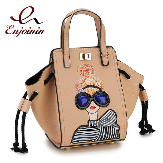 This uniquely designed Novelty Lady Face Crossbody Top Handle Bag is a must-have for those who love to stand out. With its novelty lady face design, this bag is perfect for adding a touch of quirkiness to any outfit. The crossbody and top handle options provide versatility and convenience. Stand out in style with this statement bag!